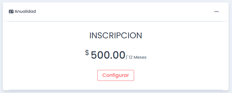 Configuración de una anualidad o inscripción en Gymforce