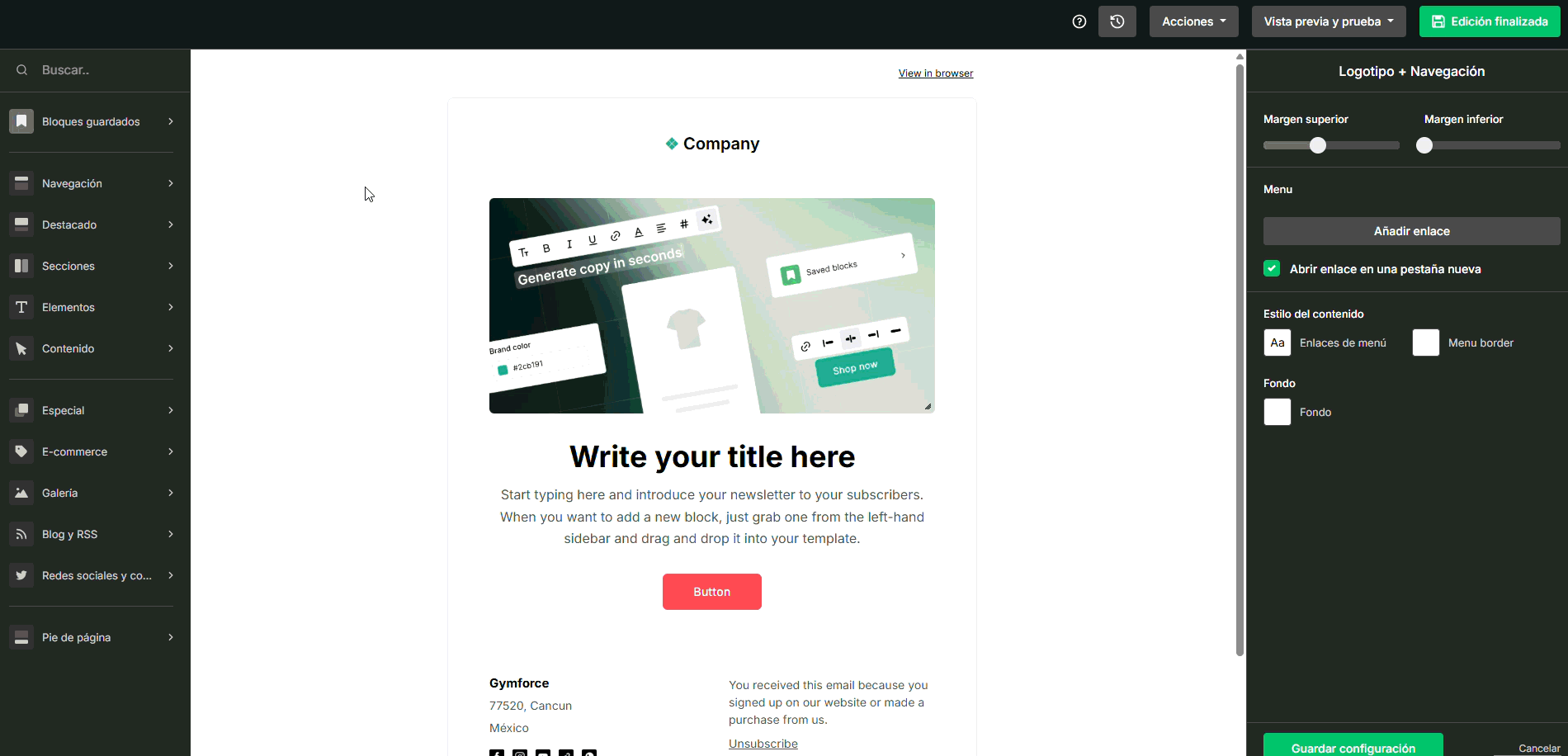 Cambia tu logo en MailerLite
